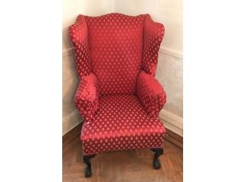 Mahogany Ball And Claw Foot Wingback Side Chair