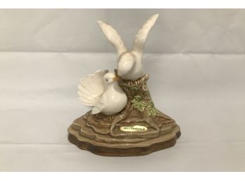 Hand Painted Dove Figurine Display