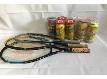 Wilson Tennis Rackets And Balls Lot
