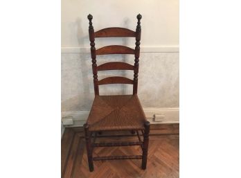 Antique Maple Rope Leg Cane Seat Side Chair