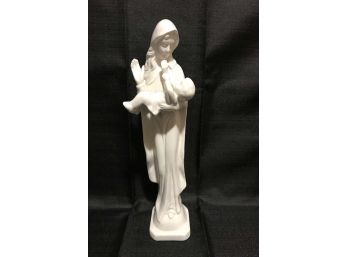 Vintage Mother Mary And Baby Statue