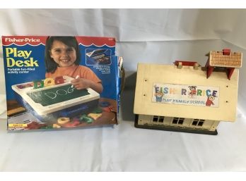 Vintage Fisher Price Play School And Desk