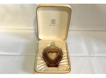 Rare Nina Ricci Coeur Joie Heart Shaped Glass Perfume Bottle With Box