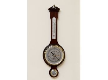 Vintage Mahogany Banjo Barometer