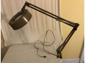 Cantilever Desk Mount Magnifying Glass Light - Tested And Working