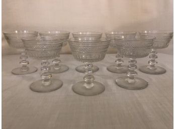 Set Of Vintage Crystal Champagne/dessert Glasses