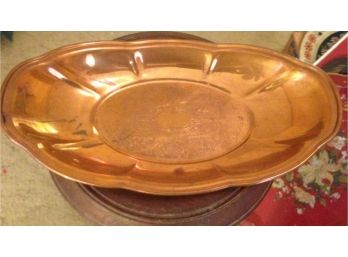 12' Copper Oval Serving Tray