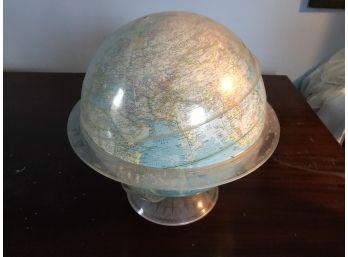 Vintage World Globe With Clear Acrylic Casing