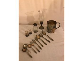 Assortment Of Vintage Sterling Weighted And Silver Plated Items