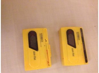 Pair Of Vintage AM/FM Stereo Cassette Players