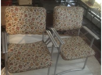 Pair Of Floral Folding Chairs