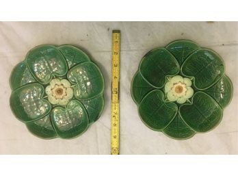 Lovely Green Floral Plates