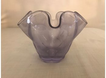 Vintage Purple Glass Free Form Vase