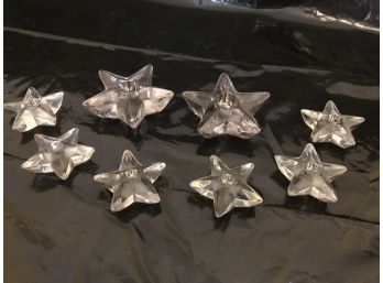 Grouping Of Glass Star Candle Holders