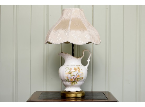 Vintage Porcelain Pitcher Lamp