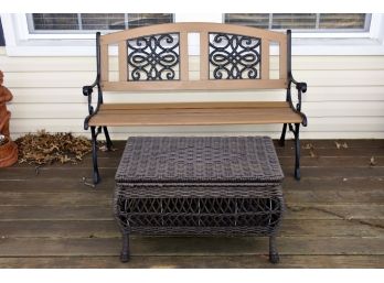 Wicker Table And Bench