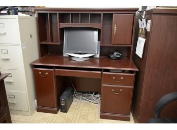 Cherry Office Desk With Top Hutch 53 X 23 X 58