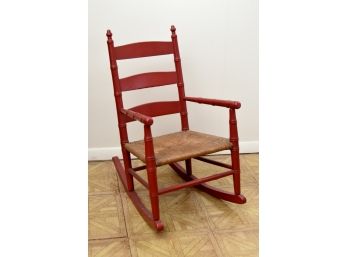 Antique Painted Wood Kids Rocking Chair 16w X 25t