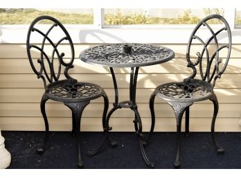 Black Metal Bistro Table And Chairs