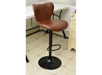 Brown Faux Leather Bar Height Stool 19w X 42t