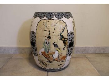 Oriental Porcelain Drum Stool (READ)