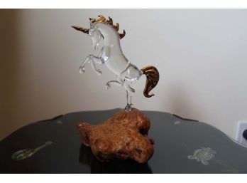 Glass Unicorn Statue
