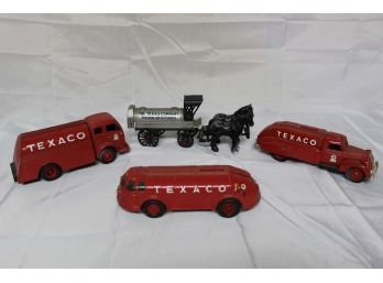 Texaco Die Cast Coin Bank Trucks And Horse Coin Banks