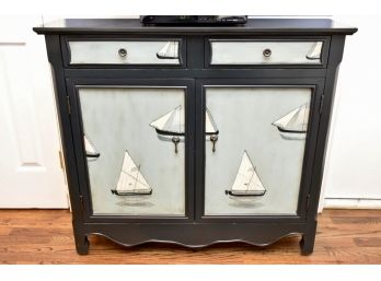 Hand Painted Sailboat Console Table 41 X 11 X 37