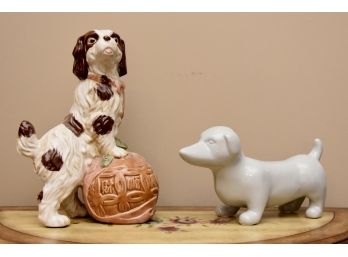 Two Ceramic Dog Figurines
