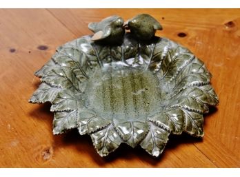Glazed Ceramic Lovebird Dish