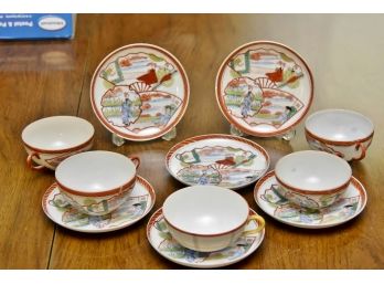 Vintage Asian Tea Cups And Saucers