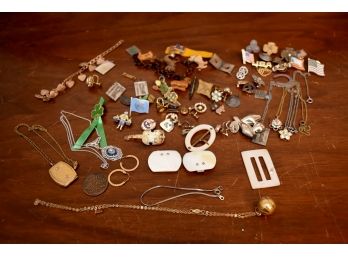 Assorted Costume Jewelry And Pins