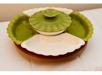 6pc Serving Platter With Lazy Susan