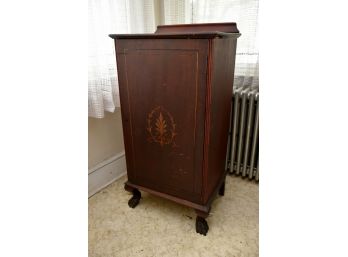 Antique English Mahogany Sheet Music Cabinet With Gorgeous Inlay