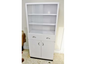Vintage White Metal Cabinet 30 X 15.5 X 69