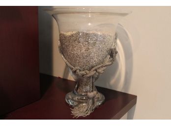 Decorative Glass Urn Vase With Tassel