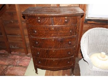 Amazing Antique Tiger Oak Chest Of Drawers