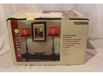 Two Piece Table Lamp Set Unopened