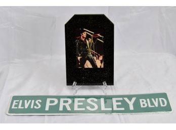 Elvis Street Sign And Clock