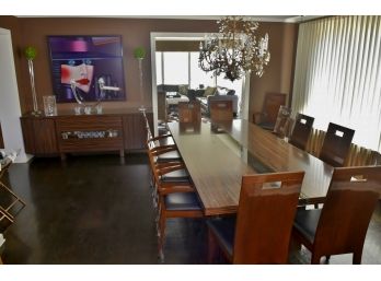 Yumanmod Mikasa Ebony Dining Room Table With 10 Walnut Chairs Paid $40,000