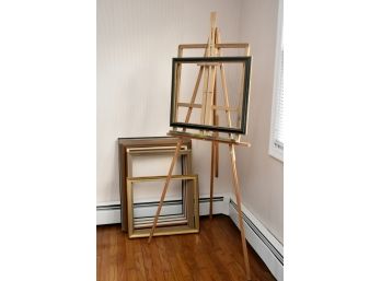 Wooden Floor Easel And Wooden Picture Frames Assorted Sizes
