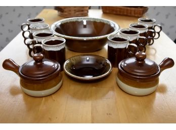 Vintage Brown Drip Stoneware