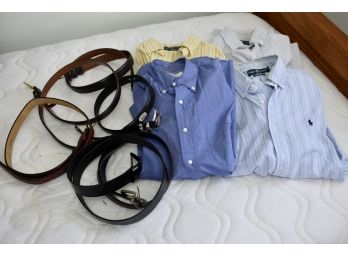 Men's Size Medium Shirts And 34 Inch Length Belts