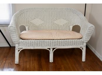 Vintage Wicker Settee  52 Inches Wide