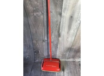 Mid Century Red Metal Bissel Breeze Carpet Sweeper