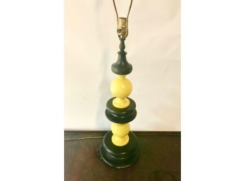 Mid Century Modern Yellow And Black Wood Table Lamp