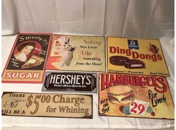 Vintage Style Tin Food Signs