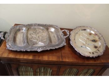 Vintage English Silver MFG Corp Serving Trays