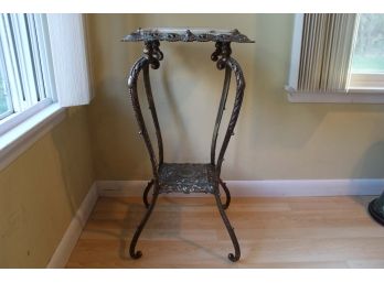 Metal Plant Stand W/ Marble Top