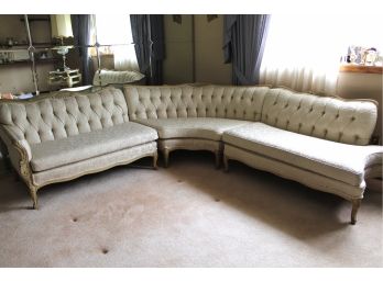 French Provincial Tufted Back Three Section Sofa